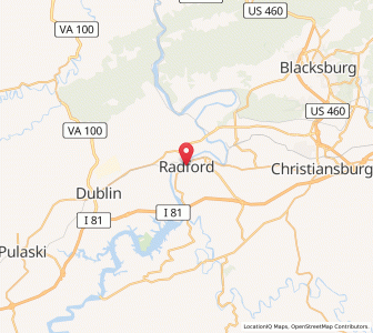 Map of Radford, Virginia