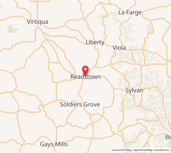 Map of Readstown, Wisconsin