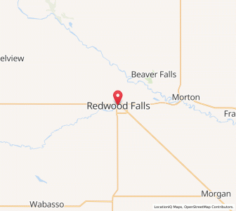 Map of Redwood Falls, Minnesota
