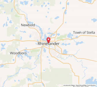 Map of Rhinelander, Wisconsin