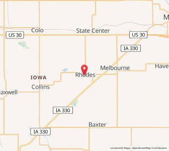 Map of Rhodes, Iowa