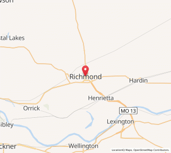 Map of Richmond, Missouri