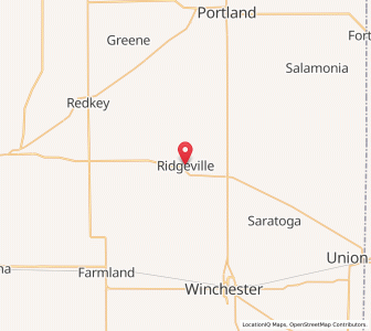 Map of Ridgeville, Indiana