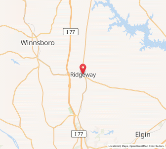 Map of Ridgeway, South Carolina