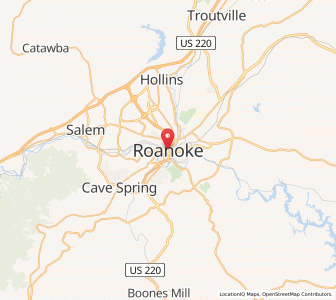 Map of Roanoke, Virginia