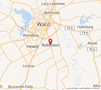 Map of Robinson, Texas