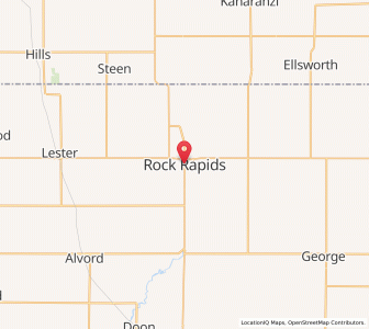 Map of Rock Rapids, Iowa