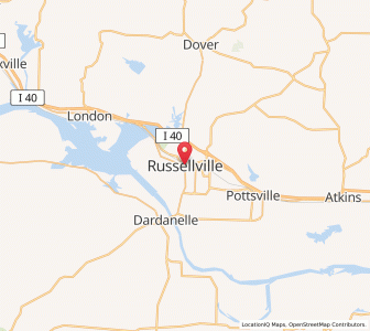 Map of Russellville, Arkansas