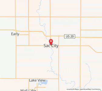 Map of Sac City, Iowa