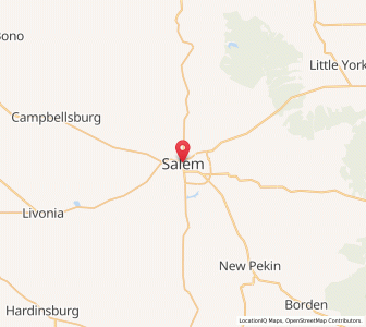Map of Salem, Indiana