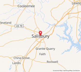 Map of Salisbury, North Carolina