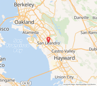 Map of San Leandro, California