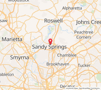 Map of Sandy Springs, Georgia