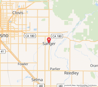Map of Sanger, California