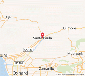 Map of Santa Paula, California