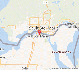 Map of Sault Ste. Marie, Michigan