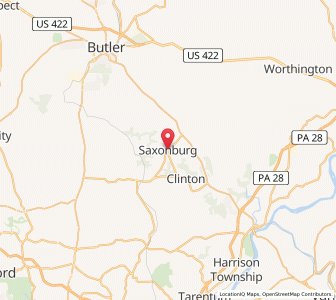 Map of Saxonburg, Pennsylvania