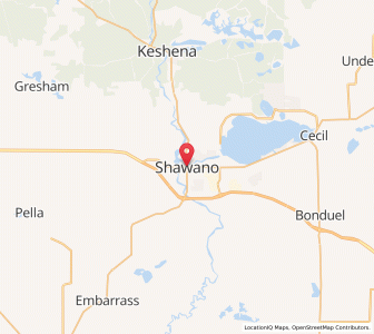 Map of Shawano, Wisconsin