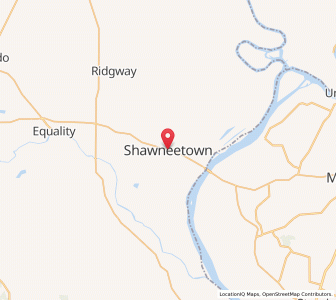 Map of Shawneetown, Illinois