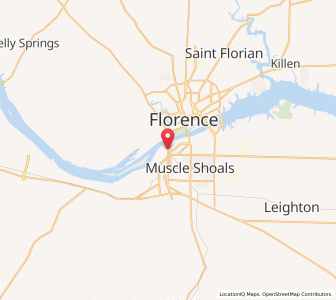 Map of Sheffield, Alabama