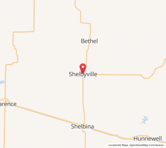 Map of Shelbyville, Missouri