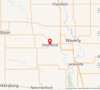 Map of Shell Rock, Iowa