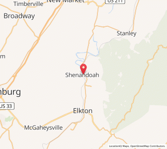 Map of Shenandoah, Virginia