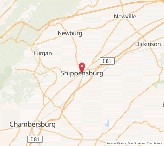 Map of Shippensburg, Pennsylvania