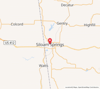 Map of Siloam Springs, Arkansas