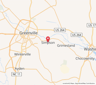 Map of Simpson, North Carolina