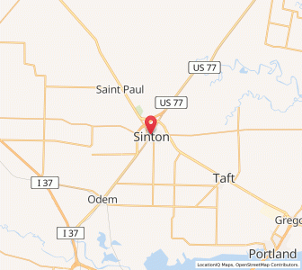 Map of Sinton, Texas