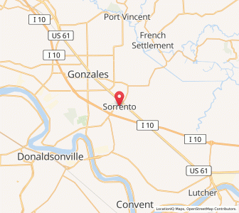 Map of Sorrento, Louisiana