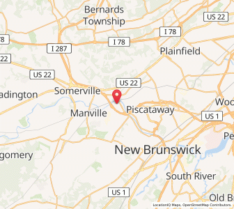 Map of South Bound Brook, New Jersey