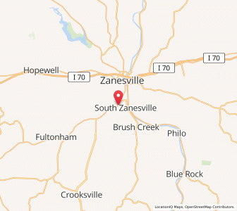 Map of South Zanesville, Ohio