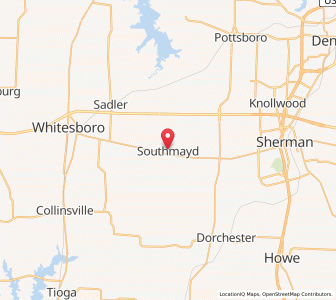 Map of Southmayd, Texas
