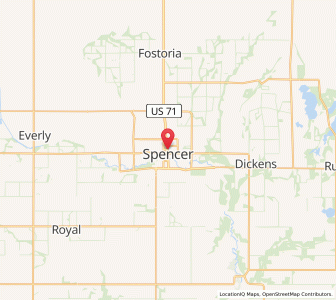 Map of Spencer, Iowa
