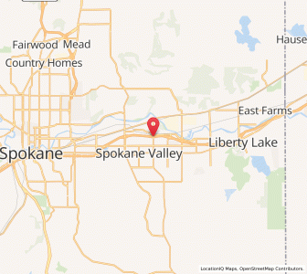 Map of Spokane Valley, Washington