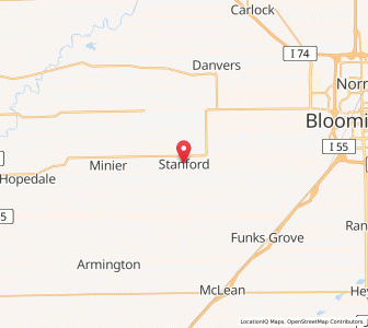 Map of Stanford, Illinois