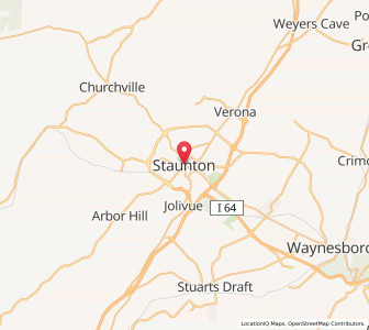 Map of Staunton, Virginia
