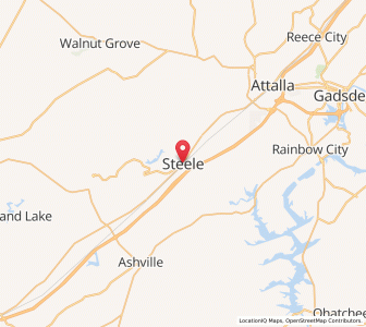 Map of Steele, Alabama