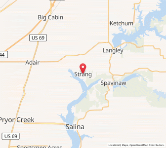 Map of Strang, Oklahoma