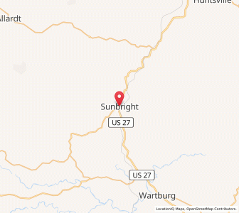 Map of Sunbright, Tennessee