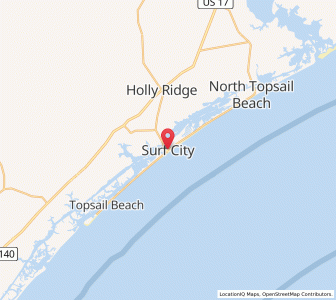 Map of Surf City, North Carolina