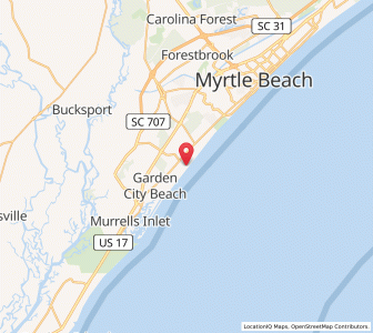 Map of Surfside Beach, South Carolina