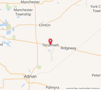 Map of Tecumseh, Michigan
