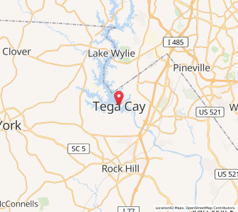 Map of Tega Cay, South Carolina