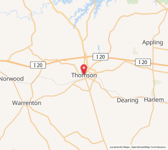 Map of Thomson, Georgia