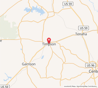 Map of Timpson, Texas
