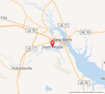 Map of Trent Woods, North Carolina
