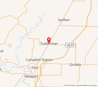 Map of Tuckerman, Arkansas
